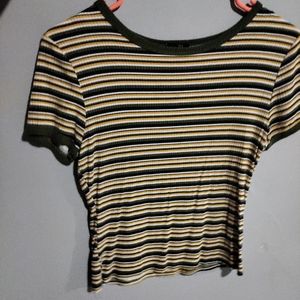 Rue21 striped ribbed fitted top